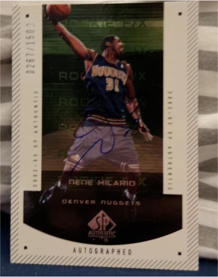 2002-03 SP Authentic #148 Nene Hilario Rookie F/X Autographed — front