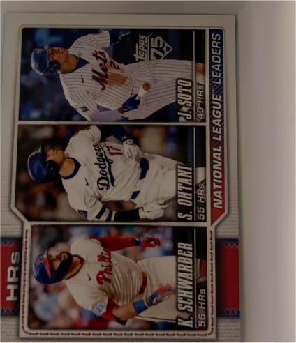 2026 Topps Series 1 #84 Schwarber/Ohtani/Soto National League Leaders HR — front