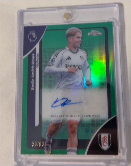 2026 Topps Chrome Premier League Fulham FC Emile Smith Rowe True Green Auto /99 — front