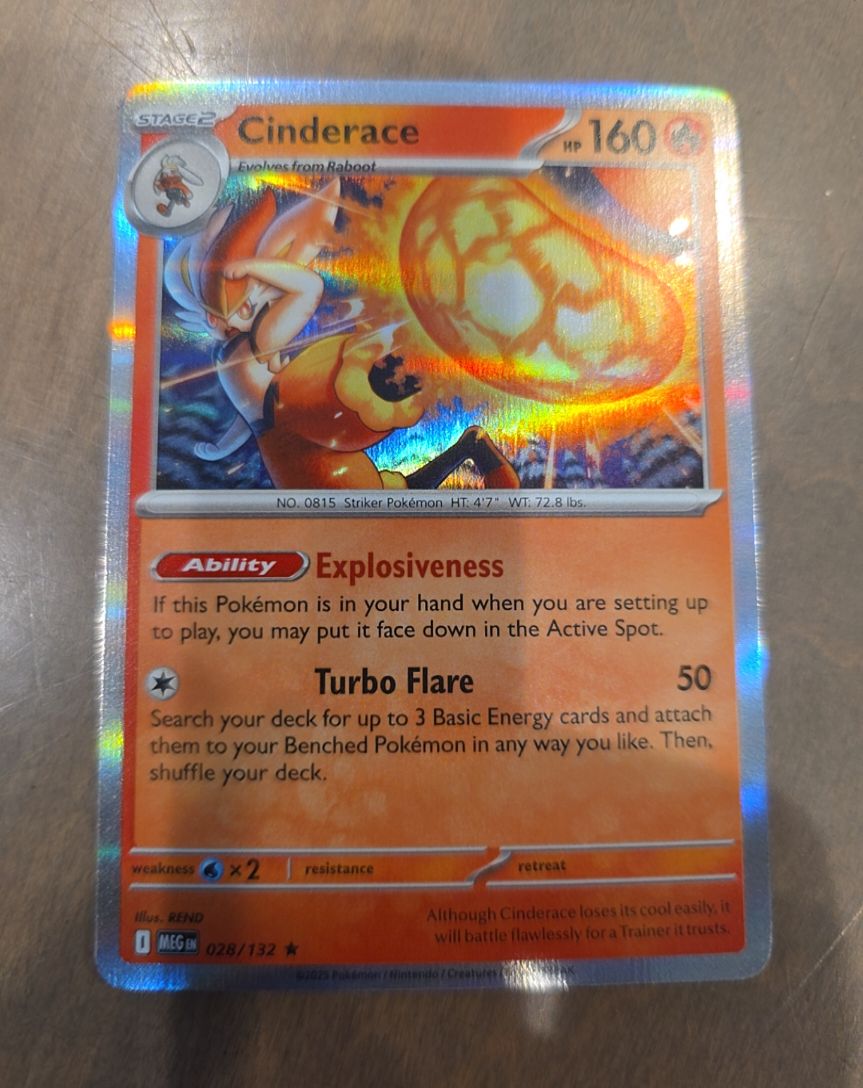 2020 Pokemon Mega Evolutions #028 Cinderace — front
