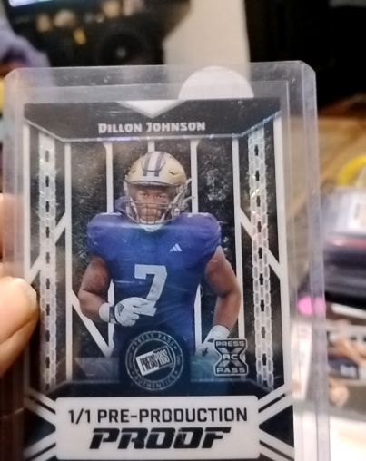 2024 Leaf Football #1 Dillon Johnson Pre-Production Proof — front