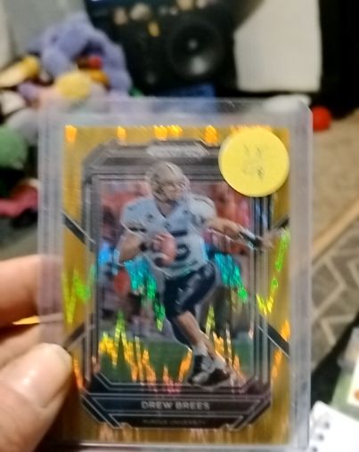2023 Panini Prizm Draft Picks #35 Drew Brees Gold Cracked Ice — front
