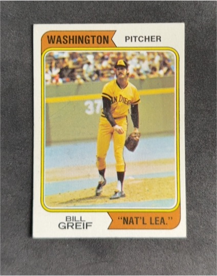1974 Topps #102 Bill Greif Washington Nat'l Lea. — front