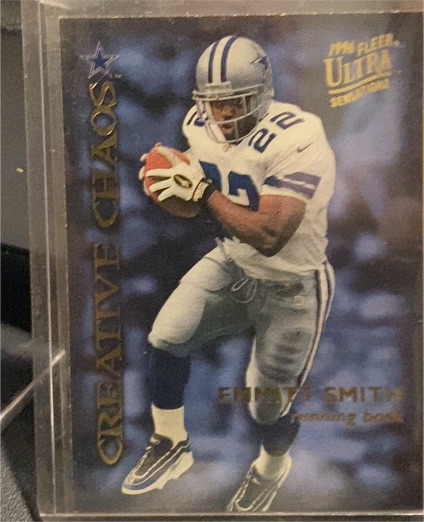 1996 Fleer Ultra Sensations Creative Chaos #1 Emmitt Smith — front