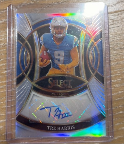 2025 Panini Select #RSI-THS Tre Harris Silver Prizm Rookie Autograph — front