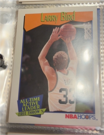 1991 NBA Hoops #532 Larry Bird All-Time Active Leader Free Throw % — front