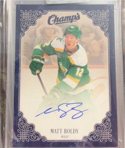 2023-24 Upper Deck Clear Cut Champs #C-MB Matt Boldy — front