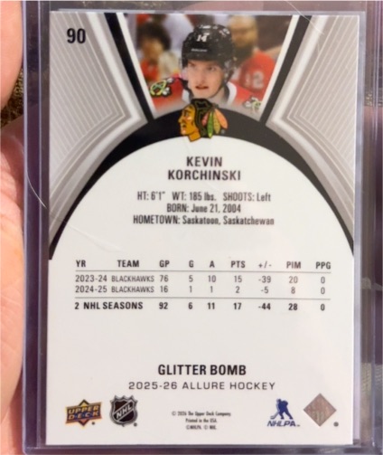 2025 Upper Deck Allure #121 Kevin Korchinski — front