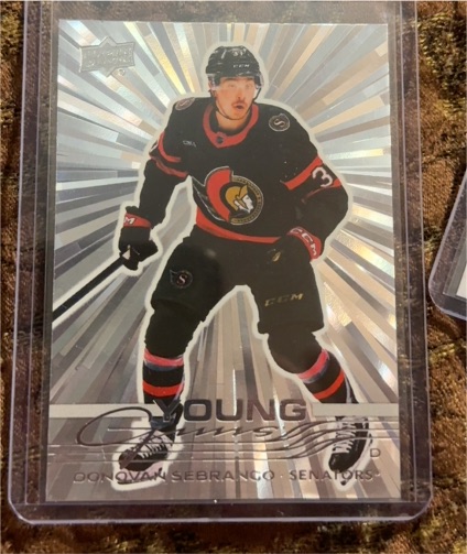 2025-26 Upper Deck #229 Donovan Sebrango Young Guns Outburst — front