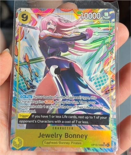 One Piece TCG OP13-108 Jewelry Bonney Alternate Art Carrying On His Will — front
