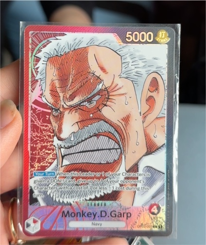 One Piece TCG OP02-002 Monkey D. Garp Alternate Art Leader Paramount War — front