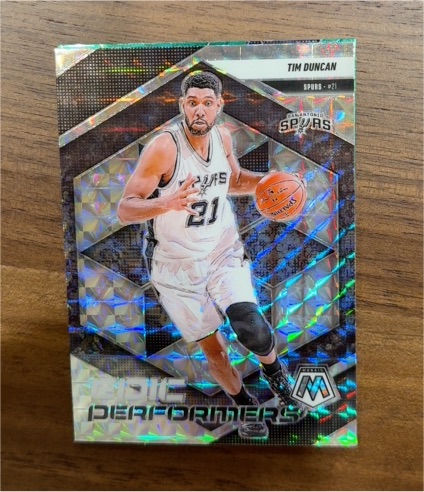 2024-25 Panini Mosaic #19 Tim Duncan Epic Performers Silver Mosaic Prizm — front