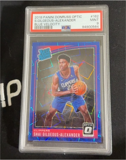 2018 Panini Donruss Optic #162 Shai Gilgeous-Alexander Blue Velocity — front