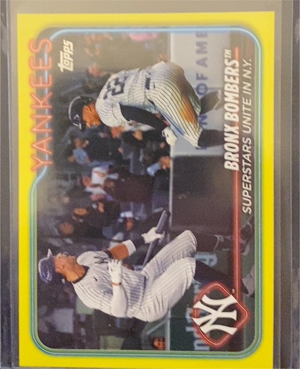 2024 Topps Update #US181 Bronx Bombers: Aaron Judge / Juan Soto Yellow — front