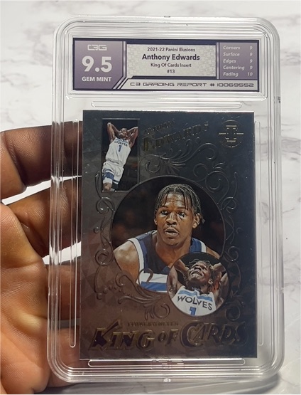2021-22 Panini Illusions #13 Anthony Edwards King of Cards — front