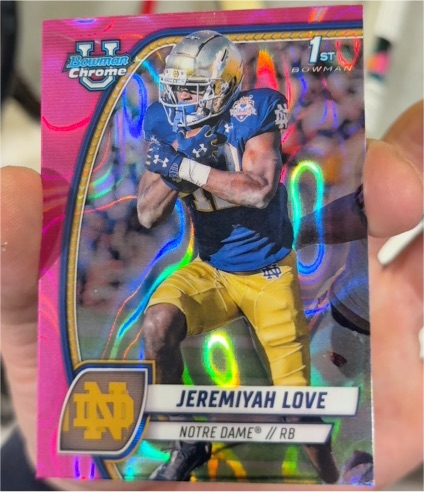 2024 Bowman University Chrome #100 Jeremiyah Love — front