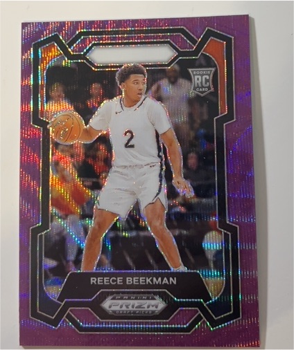 2024 Panini Prizm Draft Picks #83 Reece Beekman Purple Wave — front