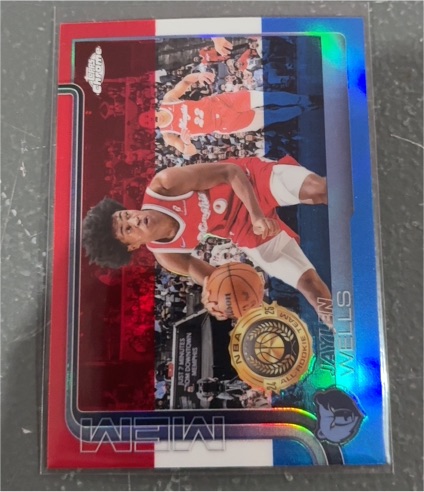 2025-26 Topps Chrome #200 Jaylen Wells Red White & Blue Refractor — front