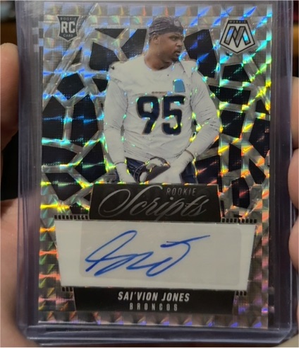 2025 Panini Mosaic Rookie Scripts #RS-SJS Sai'vion Jones — front