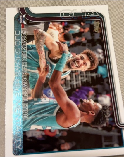 2025-26 Topps #283 Hornets Duo Have Powerful Sting: Duo Shows Hive Mentality — front