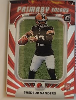 2025 Panini Donruss Optic #19 Shedeur Sanders Primary Colors Rookie — front