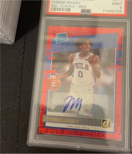 2020 Panini Donruss #211 Tyrese Maxey Choice Red — front