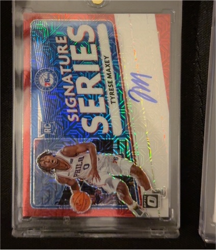 2020-21 Donruss Optic Signature Series #SS-TYM Tyrese Maxey — front