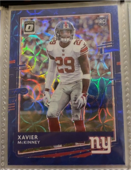 2020 Panini Donruss Optic #121 Xavier McKinney Blue Scope Prizm Rookie — front