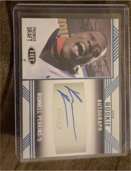 2020 Sage Hit Premier Draft #A39 Ronnell Perkins Rookie Autograph — front