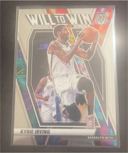 2020-21 Panini Mosaic #14 Kyrie Irving Will to Win — front