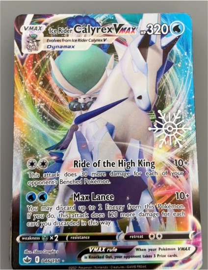 2021 Pokémon Chilling Reign #046 Ice Rider Calyrex VMAX — front