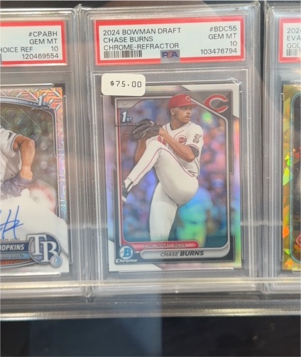 2024 Bowman Draft #BDC55 Chase Burns Chrome-Refractor — front