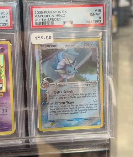 2005 Pokemon EX Delta Species #18 Vaporeon — front
