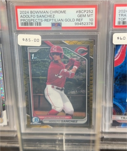 2024 Bowman Chrome #BCP252 Adolfo Sanchez Prospects-Reptilian Gold Ref — front