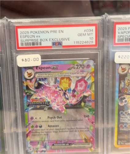 2025 Pokémon Prismatic Evolutions #034 Espeon ex Surprise Box Exclusive — front