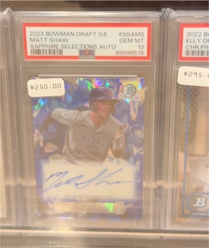 2023 Bowman Draft S/E #SSAMS Matt Shaw Sapphire Selections Auto — front