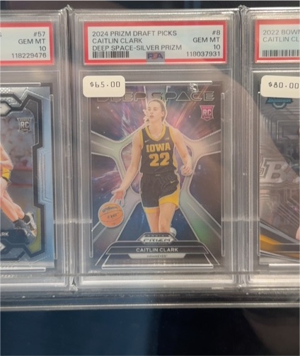 2024 Panini Prizm Draft Picks Deep Space #8 Caitlin Clark Silver Prizm Rookie — front