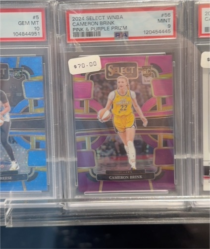 2024 Panini Select WNBA #56 Cameron Brink Pink & Purple Prizm Rookie — front