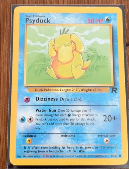 2000 Team Rocket #65 Psyduck — front