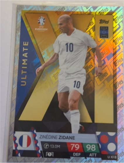 2024 Topps Match Attax UEFA Euro #UXI8 Zinedine Zidane Ultimate — front