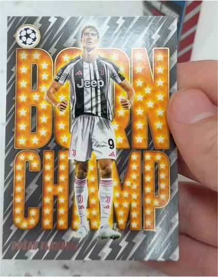 2025-26 Topps UEFA Club Competitions #BC-11 Dušan Vlahović Born Champ — front