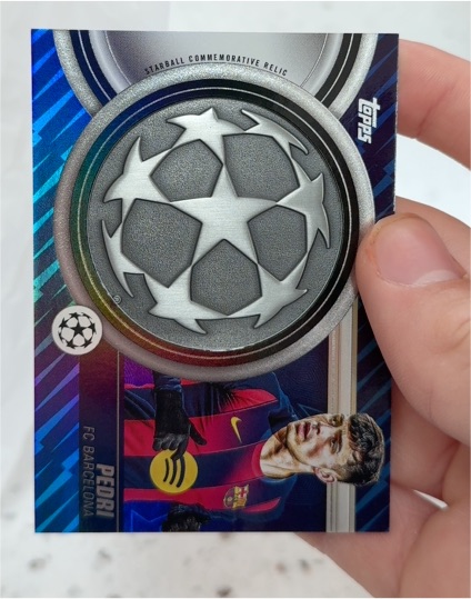 2025-26 Topps UCC Flagship #SCR-P Pedri Starball Commemorative Relic FC Barcelona — front