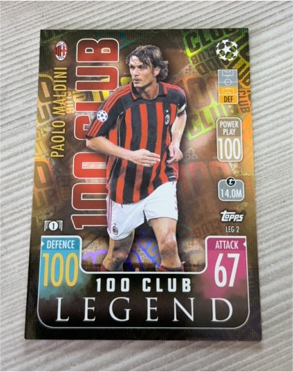2021-22 Topps Match Attax UCL Extra #LEG 2 Paolo Maldini 100 Club Legend — front