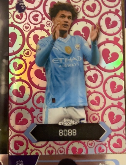 2026 Topps Chrome Premier League Stoppage Time Heartbreaker #STH-9 Oscar Bobb — front