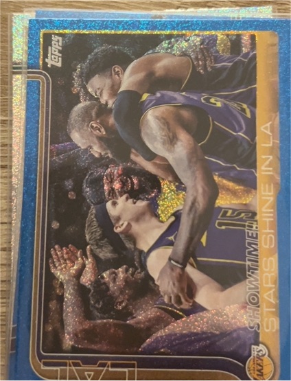 2025 Topps #293 Showtime Stars Shine In LA LeBron James Austin Reaves — front