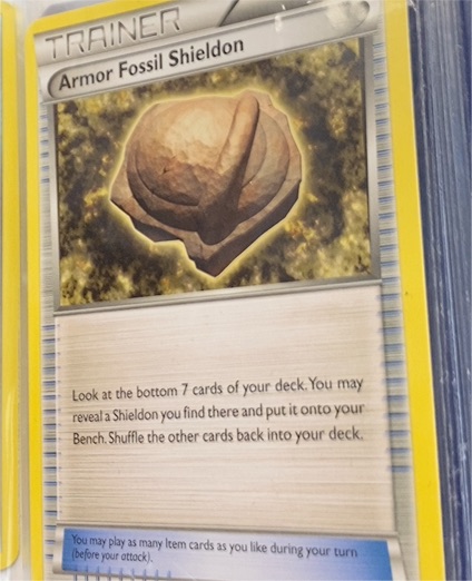 2016 Pokémon XY Steam Siege #98 Armor Fossil Shieldon — front