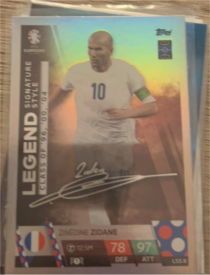 2024 Topps Match Attax UEFA Euro #Legend Signature Style Zinedine Zidane — front