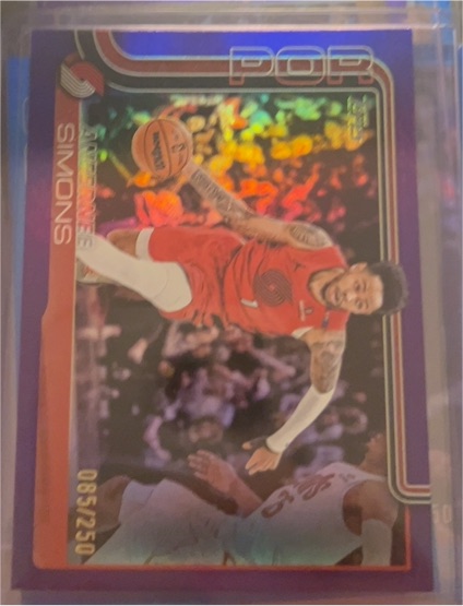 2025-26 Topps #123 Anfernee Simons Purple Holo Foil — front