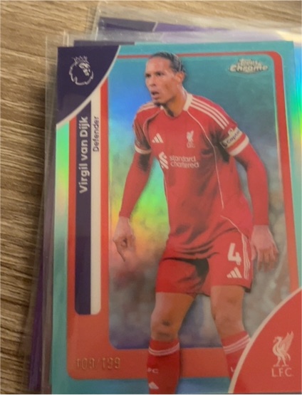 2026 Topps Chrome Premier League #116 Virgil van Dijk Liverpool FC — front