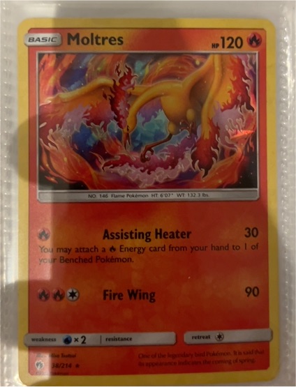 2018 Pokémon Sun & Moon Lost Thunder #38 Moltres — front